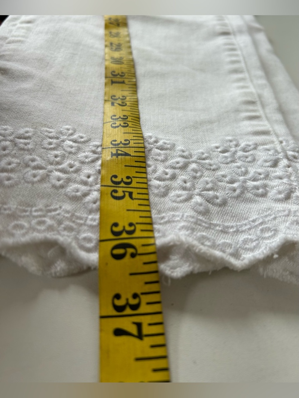 TALBOTS FLAWLESS SCALLOP-HEM DENIM SLIM ANKLE - WHITE Sz. 16W - Picture 7 of 10